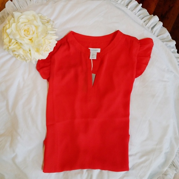 Beautiful Peachy Red Ruffle Tank - Picture 4 of 5